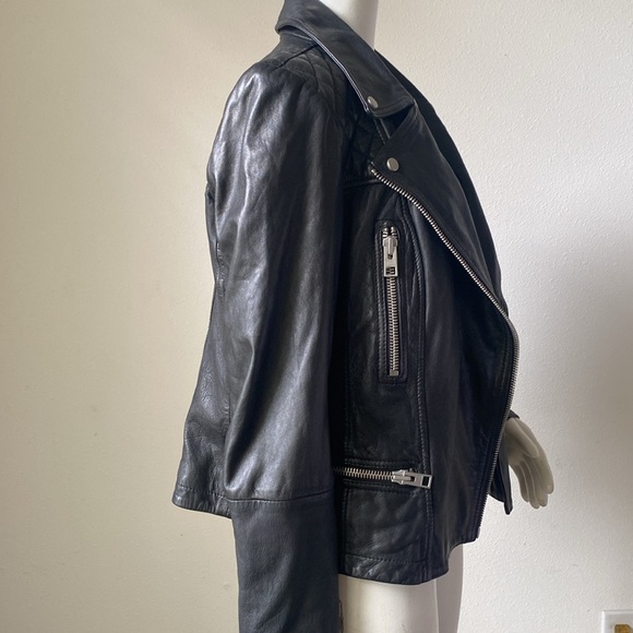 Allsaints Black leather biker jacket, almost new! - Picture 10 of 17